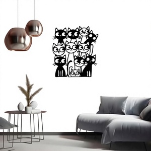Décoration murale moderne en métal, motif chat, décoration murale artisanale sur le thème des animaux pour l'intérieur de la maison - Product Image 5