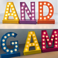 Lettres et chiffres lumineux en tôle galvanisée LED multicolores pour mariages, anniversaires, publicité, décoration, alimentation DC