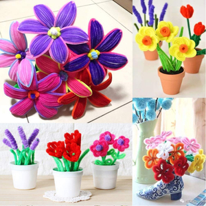Palos peludos suaves multicolores, tallos de chenilla, limpiador de tuberías artesanal, alambre giratorio hecho a mano para manualidades DIY de Navidad - Product Image 5