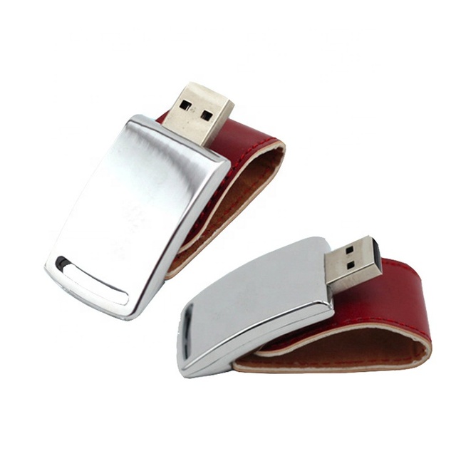 Custom USB 2.0/3.0 Leather & Metal USB Flash Drive-Multi-Capacity Custom Logo