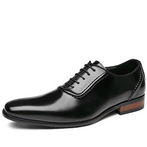 S0535Y nouveau bout pointu été en cuir robe d'affaires hommes chaussures en cuir Style britannique mariage à lacets Derby - Product Image 6