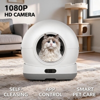 OEM 72L Bac à litière intelligent automatique pour chat avec caméra, contrôle par application, nettoyage automatique, élimination des odeurs et nettoyage facile