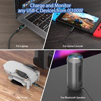 Cable USB C con Pantalla Digital de 100W 240W, Cable de Datos Tipo C a Tipo C con Carga Rápida PD para Laptop y Smartphone