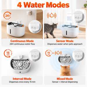 Dispensador de Agua para Mascotas con Sensor de Movimiento y Flujo de Agua Intermitente/Continuo de 30 cm para Perros y Gatos, con Certificación CE, FCC y RoHS, OEM, ODM - Product Image 3