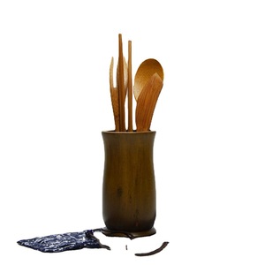 Bamboo Cutlery Set 4 Piece Travel Eco Friendly Flatware With Carry Pouch - Product Image 5
