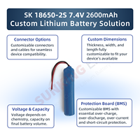 Batterie 18650 en stock usine 3.7V 7.4V 12V pour lampe torche, appareil de test, pistolet de massage, pompe de voiture, lampe aromatique, cellule lithium rechargeable
