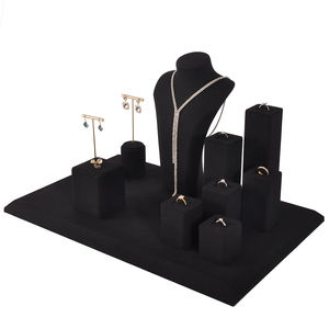 ชุดชั้นวางเครื่องประดับไมโครไฟเบอร์แบบดีลักซ์สั่งทำพิเศษสำหรับร้านค้า สำหรับโชว์แหวน ต่างหู สร้อยคอ ชุดจัดแสดงเครื่องประดับ - Product Image 1