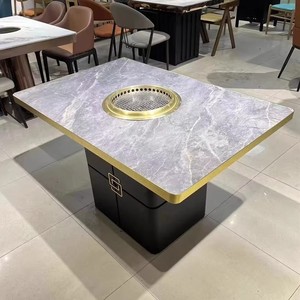 Ensemble de <span class=keywords><strong>table</strong></span> de <span class=keywords><strong>barbecue</strong></span> coréen extérieur commercial <span class=keywords><strong>Table</strong></span> de foyer <span class=keywords><strong>Barbecue</strong></span> au charbon de bois avec <span class=keywords><strong>table</strong></span> en marbre 4 chaises pour hôtels restaurants - Product Image 4