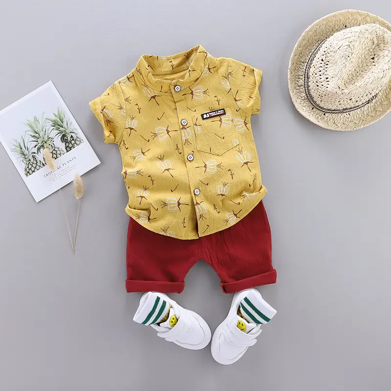 Kids Clothing 2023 Summer Children Clothes New Boys Shorts Korean Baby Shirts Boys Clothing Sets