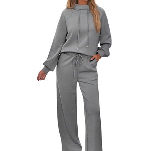 Winter Solid Stand Collar Sweatpants Jogger Sweat Suits 100% <b>Polyester</b> Windproof Breathable Warm <b>Tracksuit</b> For Women's - Product Image 6