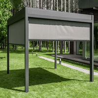 Store banne motorisé extérieur intégré de type Ziptrak avec rails de verrouillage en tissu PVC commercial