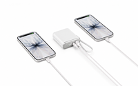 Power Bank Portabel Ringkas 10000mAh 22.5W PD Pengisian Cepat Layar LCD Digital Lensa Perak Lapis Vakum Gesper Paduan Seng OEM
