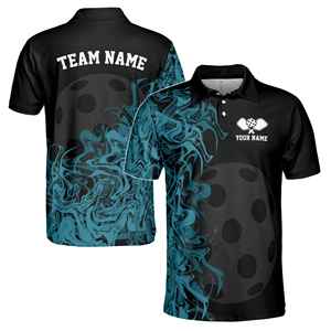 Camiseta Polo deportiva de manga corta transpirable de secado rápido para hombre con estampado personalizado ropa Pickleball de verano con cuello de Polo - Product Image 3