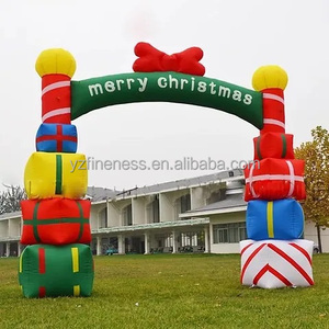 Noel dev şişme kemer 13.7ft X 10.3ft açık havaya uçurmak reklam Yard çim parti dekorasyon şişme kemer