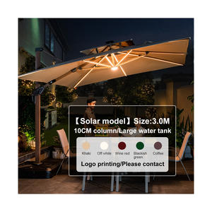 Paraguas voladizo resistente de 10 pies con mango fresco de Escorpio para exteriores con poste de 10CM, sombrilla de jardín comercial, sombrillas Led para <span class=keywords><strong>Patio</strong></span> - Product Image 4