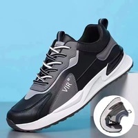 Zapatillas de cuero suave transpirables y ligeras para hombre, estilo casual con suela blanda y amortiguación para caminar, Colección Primavera-Otoño 2025