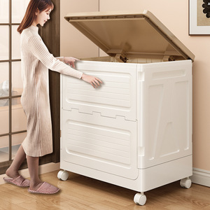 Caja Organizadora de Ropa con Ruedas, Rectangular, de Plástico Grueso, Plegable, de Gran Capacidad, Tipo Vertical - Product Image 1