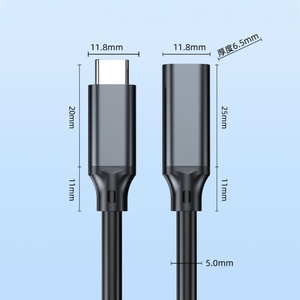 Câble d'extension USB 3.2 20 Gbit/s en alliage d'aluminium avec prise en charge 8K et charge rapide pour téléphone portable, scanner et imprimante - Product Image 3