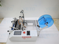 Machine d'étiquetage de bouteilles semi-automatique de table YETO pour bouteilles en verre, en métal, shampooing, lotion, pot, boîte, bouteille de vin, auto-adhésive