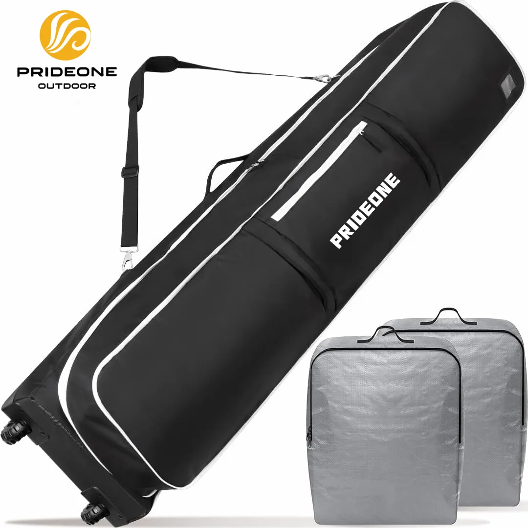 स्ट्रैप स्नोबोर्ड बैग के साथ हवाई यात्रा के लिए पहियों वाटरप्रूफ स्नोबोर्ड बैग के साथ कस्टम 2023 पंजा स्की बैग