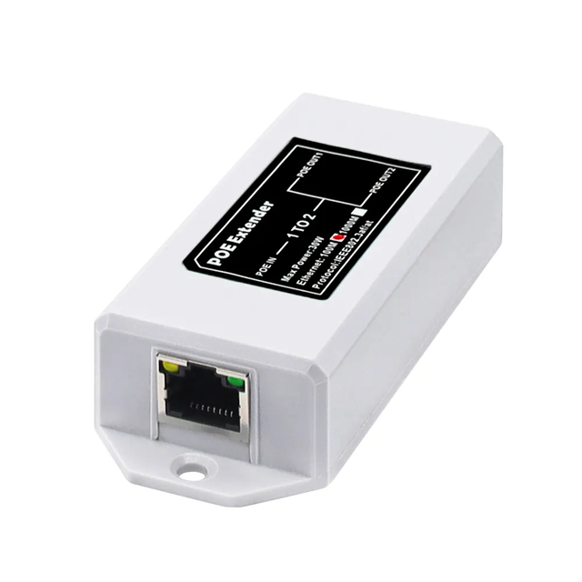 POE Extendar 100/1000Mbps IEEE 802.3af/at 1 Input 2 Output PoE Repeater Extender for IP Camera