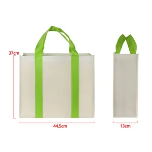 Custom Logo Printed Handled Shopping Tote Reusable Eco-Friendly RPET Non-Woven Bag Made From Wholesale Recyclable Materials