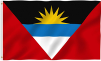 Bandera de Antigua de 3x5 pies, poliéster de lujo resistente y duradero, para interiores/exteriores con rayas cosidas y ojales de latón