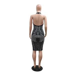 Nuevo Vestido de Fiesta para Mujer, sin Espalda, sin Mangas, con Detalles de Malla de Poliéster y Seda de Leche, a la Moda - Product Image 6