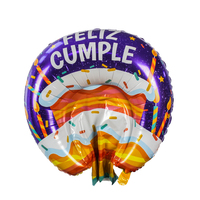 Özel tasarım şeker Feliz Cumpleanos mutlu doğum günü alüminyum folyo balonlar doğum günü dekorasyon Pinata tema ile doldurulabilir