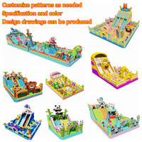 Châteaux gonflables pour enfants, équipement de terrain de jeux, parc de jeux gonflable géant, château gonflable avec toboggan pour saut et trampoline en plein air
