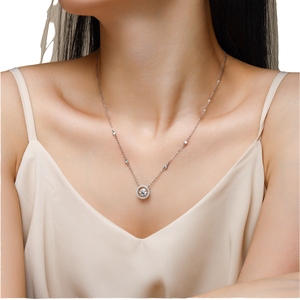 Nouveauté : Colliers en argent sterling plaqué or avec moissanite taille brillant 1 carat VVS D, certifiés GRA, testés au diamant - Product Image 1