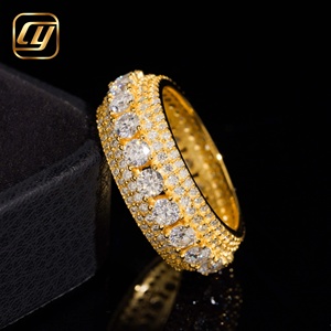 Anillo de Cadena Cubana con Micro Pavé de Diamantes Cultivados en Laboratorio, Anillo de Plata Estilo Hip Hop, Joyería de Fiesta para Hombre - Product Image 5