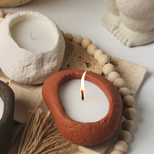 Bougie parfumée artisanale créative transfrontalière en cire de sable colorée et ciment, en forme de <span class=keywords><strong>galet</strong></span>, pour l'artisanat et la décoration intérieure - Product Image 4