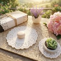 Napperons en papier ovales jetables en dentelle pour la décoration de gâteaux, de plats et de tables de fête