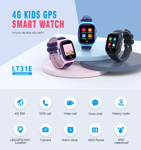 Montre connectée pour enfants, bracelet en silicone rose et violet, écran tactile, GPS, appel SOS, suivi d'activité, moniteur de fréquence cardiaque, moniteur de sommeil, étanche IPX7 - Product Image 5
