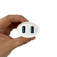 Prise murale européenne fiable avec deux ports USB-A de charge rapide, DC 5V 2.4A Max, certifiée CE RoHS pour ordinateur portable, téléphone portable, voyage