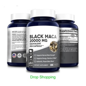 Kräuter-Dropshipping Maca-Wurzel-Nahrungsergänzungsmittel 60 Kapseln Unterstützt Normale Männliche Kraft Nicht-GVO Glutenfreie Schwarze Maca-Kapseln - Product Image 1
