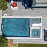 Nouvelle maison de luxe en plein air construction commerciale familiale piscine en fibre de verre prix grande couleur bleue piscine thermale creusée