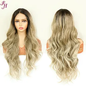 FH New Fashion Wholesale High Quality Synthetic Lace Wigs Heat Resistant Fiber Wig Synthetic Hair Weave