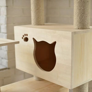 Menara kucing mewah berkelanjutan kayu Kondominium dan furnitur hewan peliharaan Sisal dengan penggaruk mendaki dan rumah bermain hadiah Natal sempurna - Product Image 5
