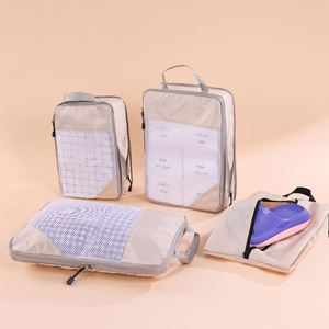 Ensemble de 4 sacs de rangement de bagages compressibles portables et durables, personnalisables, imperméables et pliables pour les voyages - Product Image 2