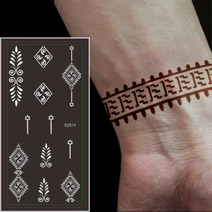 Ingrosso Fiore di Arte Classica Riutilizzabile Henna Tatuaggio Pittura Stencil viso di lusso per il corpo Wist impermeabile henné finto tatuaggio temporaneo - Product Image 1