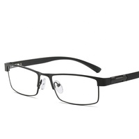 Lunettes de lecture tendance pour hommes d'affaires, monture carrée en métal, verres en résine anti-lumière bleue, presbytie +1.0~+4.0