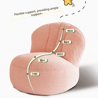 Fauteuil Poire Moderne Minimaliste en Velours, Siège Unique, Chaise Longue, Assise au Sol en Mousse EPS pour Lecture et Détente