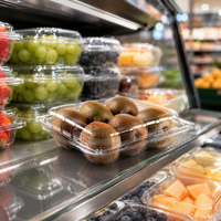 Conteneur d'emballage en plastique jetable personnalisé pour kiwi, boîte d'emballage en plastique personnalisée pour fruits frais, vente en gros