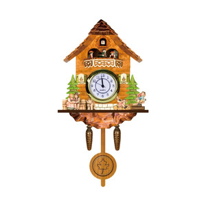 Đồ Trang Trí Nội Thất Kích Thước Nhỏ Đồng Hồ Treo Tường Nhỏ 3D Bằng Gỗ Cuckoo Thủ Công Thạch Anh - Product Image 1