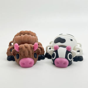 Mini figurines de vache Gob pour bébé, statues de vache mignonnes à collectionner pour la décoration de bureau et d'étagère, figurines d'animaux Kawaii pour adolescents et adultes - Product Image 5