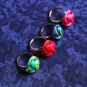 Handmade Bamboo Weaving <b>Ring</b> Unisex Fashion Jewelry Gift Occasion <b>Craft</b> <b>Ring</b> Green Blue Color - Product Image 2
