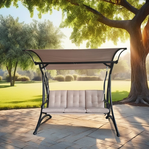 3 chỗ ngồi đu ghế & giường Patio vườn ngoài trời tán & gazebo pergola đồ nội thất đu - Product Image 5