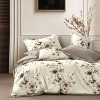 Ensemble de literie 3 pièces en microfibre de polyester écologique de qualité supérieure, 200TC, motif floral botanique, lavable en machine, tailles personnalisables
